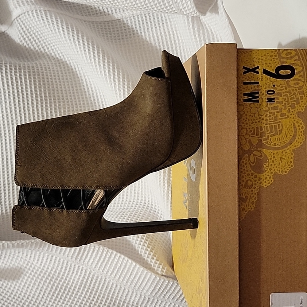 High Heeled Booties Open Toe